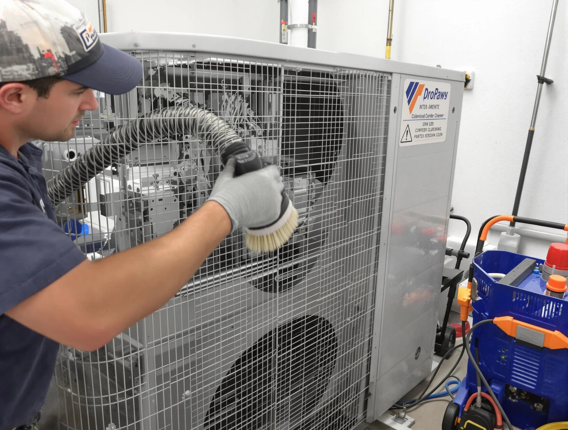 Arlington Air Duct Cleaning specialist performing precision AC coil cleaning for improved system performance in Arlington