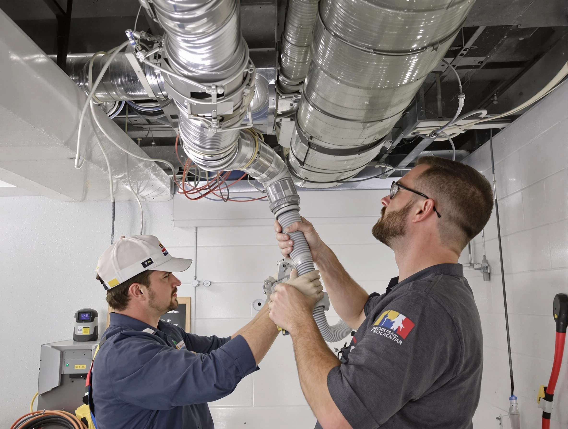 Arlington Air Duct Cleaning technician performing thorough AC duct cleaning in Arlington
