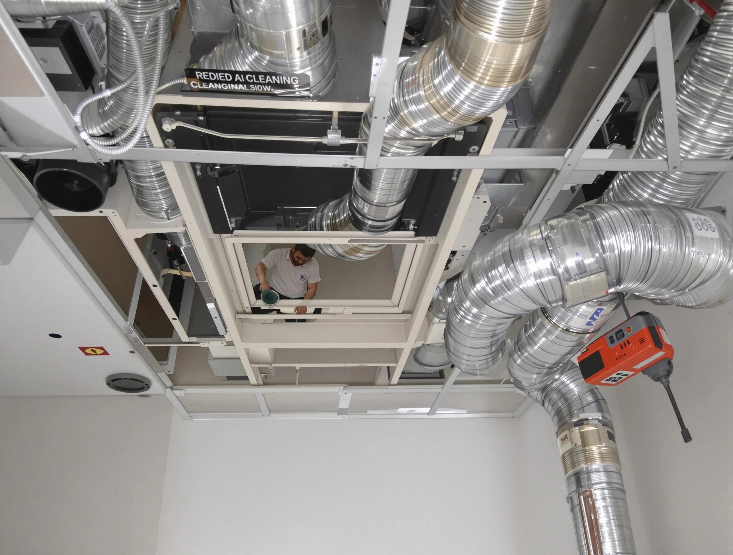 Arlington Air Duct Cleaning technician performing detailed central duct system cleaning in Arlington