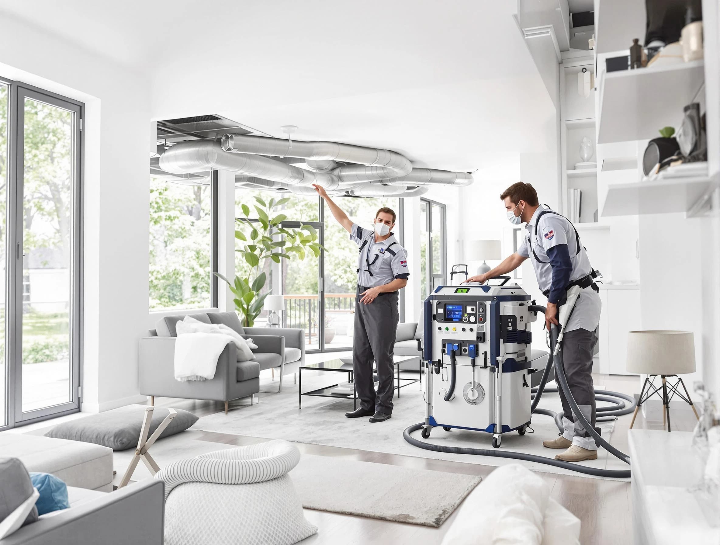 Arlington Air Duct Cleaning professional conducting pure air duct cleaning with state-of-the-art equipment in Arlington