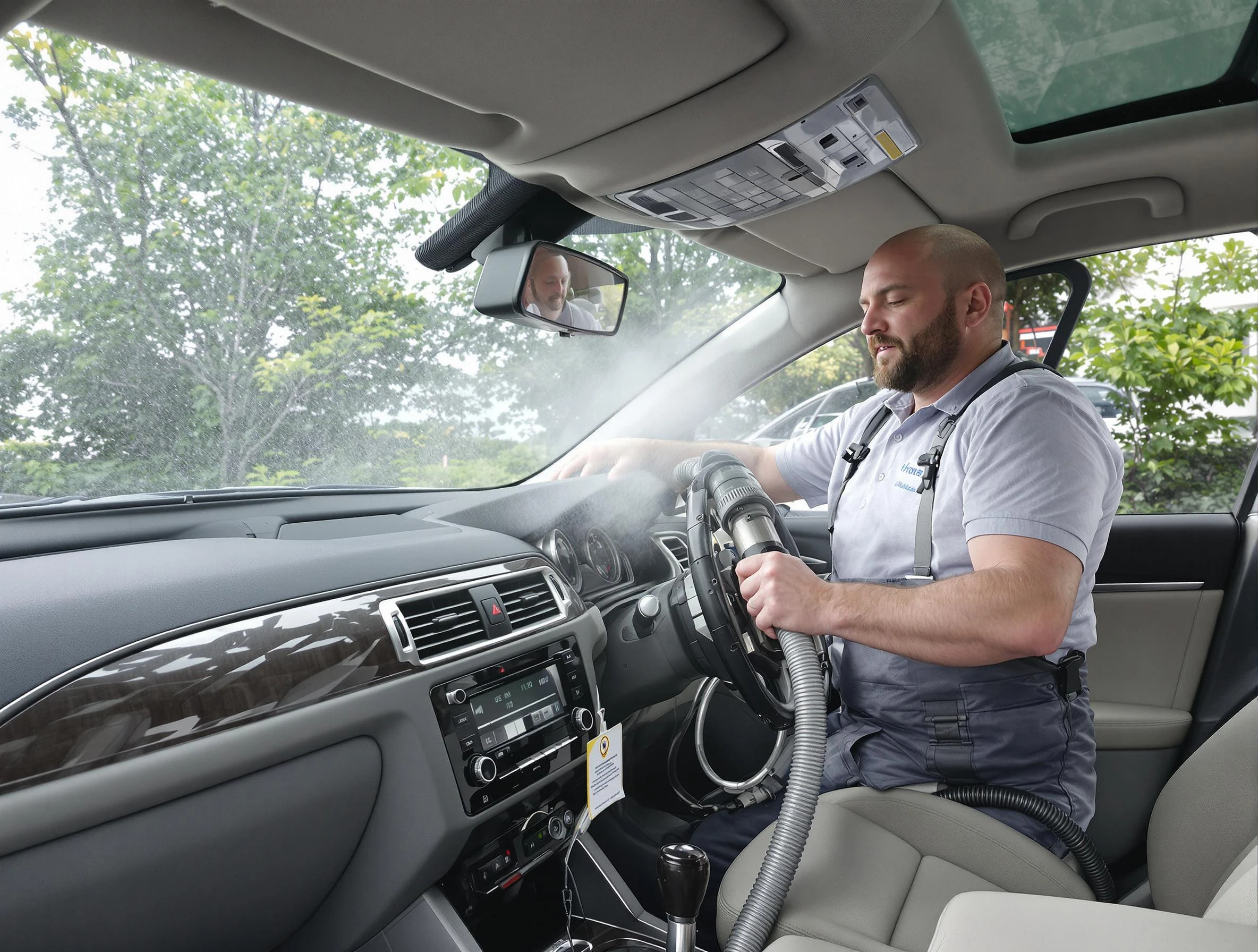 Arlington Air Duct Cleaning specialist performing professional car duct cleaning in Arlington